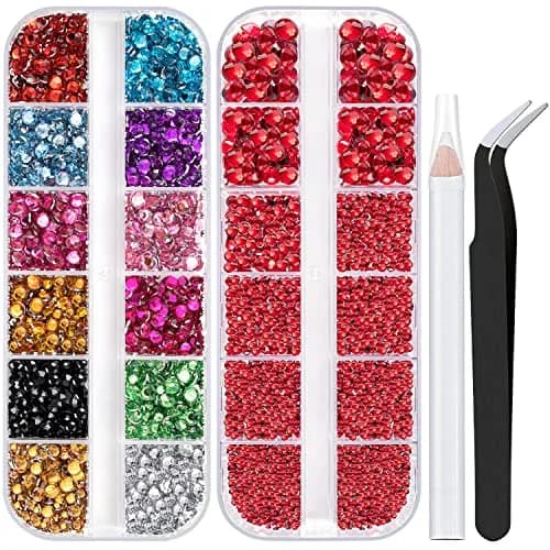 BELLEBOOST Flatback Rhinestones 4520 Pcs Colorful Nail Art Rhinestones with Picker & Tweezer | Multi-Size & Colorful (70-120 chars) thumbnail 1