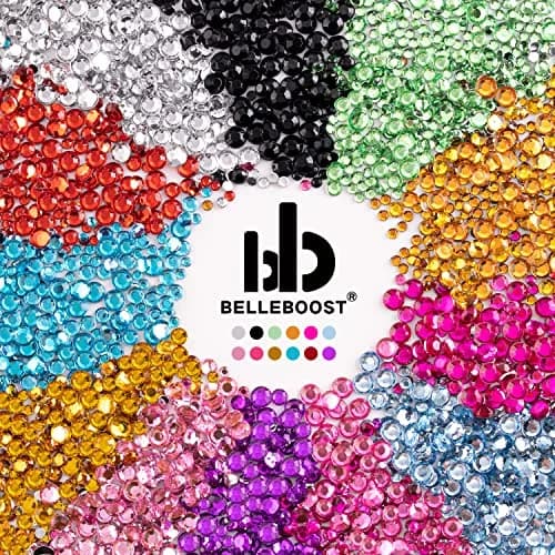 BELLEBOOST Flatback Rhinestones 4520 Pcs Colorful Nail Art Rhinestones with Picker & Tweezer | Multi-Size & Colorful (70-120 chars) thumbnail 2