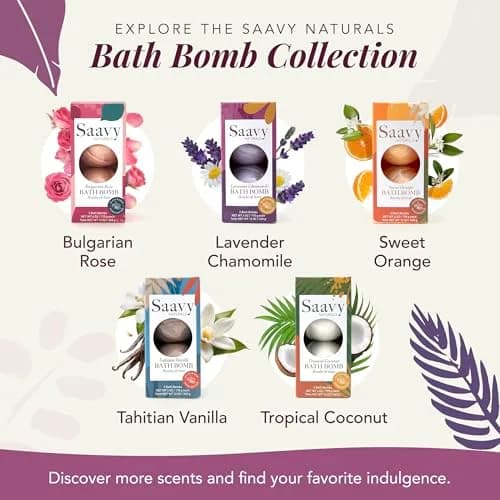 Saavy Naturals Bath Bombs – Relaxing Foaming Fizz Bubbles, Organic Bath Bombs for Women and Kids with Jojoba Oil - Gentle for Sensitive Skin - Made in USA - Lavender Chamomile (1 Pack) - 12 oz thumbnail 7