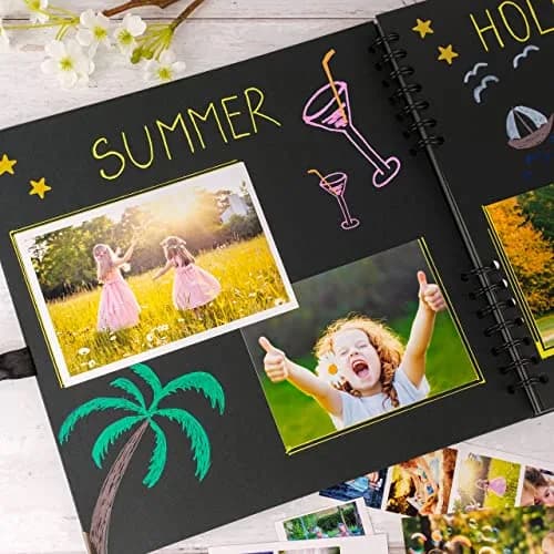 Bstorify Scrapbook Album, 80 Pages, 11 x 11 Inch, Black | Durable Kraft Paper, Creative & Long-Term Memory Storage thumbnail 7