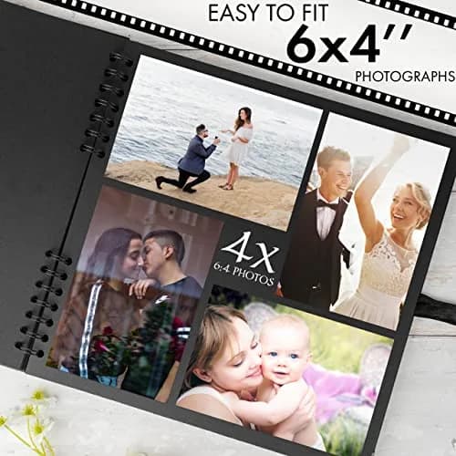 Bstorify Scrapbook Album, 80 Pages, 11 x 11 Inch, Black | Durable Kraft Paper, Creative & Long-Term Memory Storage thumbnail 4