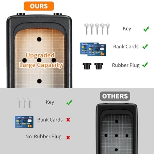 Fayleeko Portable Key Lock Box 4 Pack | Weatherproof Wall Mounted Security for House Keys thumbnail 4