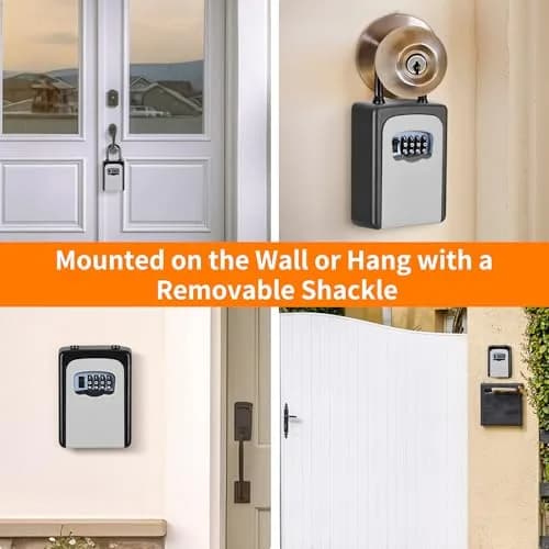 Fayleeko Portable Key Lock Box 4 Pack | Weatherproof Wall Mounted Security for House Keys thumbnail 7