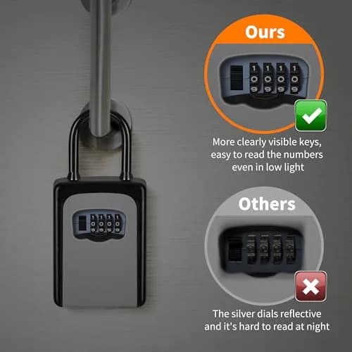 Fayleeko Portable Key Lock Box 4 Pack | Weatherproof Wall Mounted Security for House Keys thumbnail 3