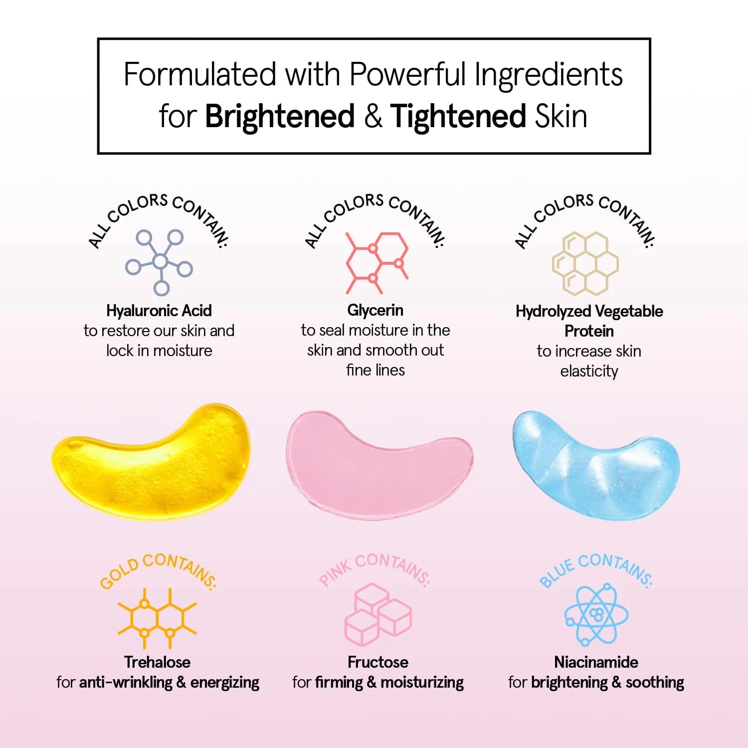 grace & stella Award Winning Under Eye Mask - 72 Pairs (Gold, Pink, Blue) | Cruelty-Free & Vegan Gel Eye Patches - view 2