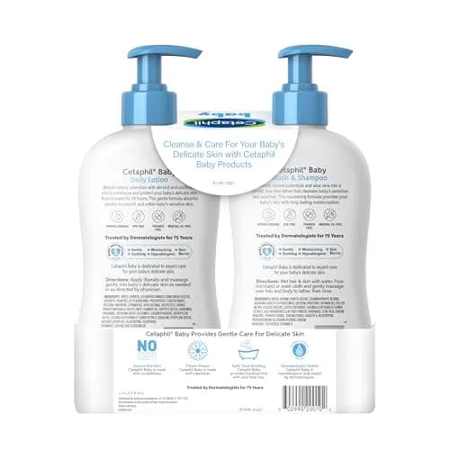 Cetaphil Baby Wash & Shampoo + Lotion for Sensitive Skin, 810ml (27 Fl Oz) | Tear-Free & Hypoallergenic thumbnail 8