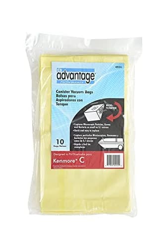 d-c-fix Advantage Kenmore C Replacement Cannister Vacuum Bags (10 Bags) | Microfiltration, Disposable, Fits Kenmore C models thumbnail 1