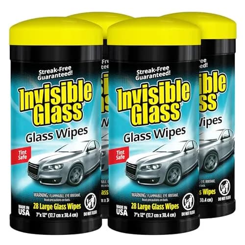 Invisible Glass Lint-Free Ammonia-Free Glass Cleaning Wipes 112 Count (Pack of 4) | Streak-Free for Home and Auto thumbnail 1