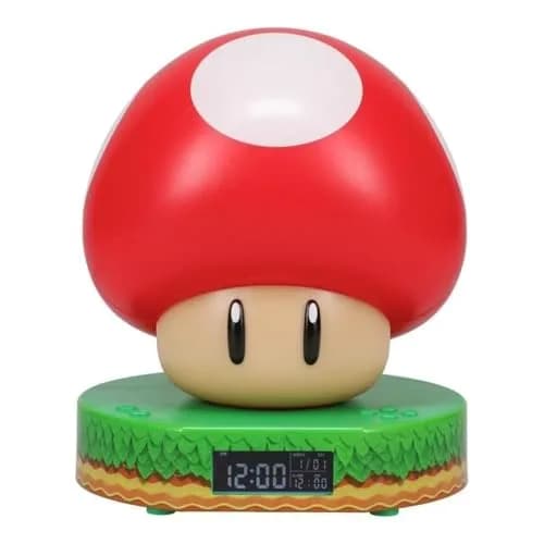 Paladone Super Mario Bros Mushroom Digital Alarm Clock with Night Light & Sounds, 13.7 cm thumbnail 1