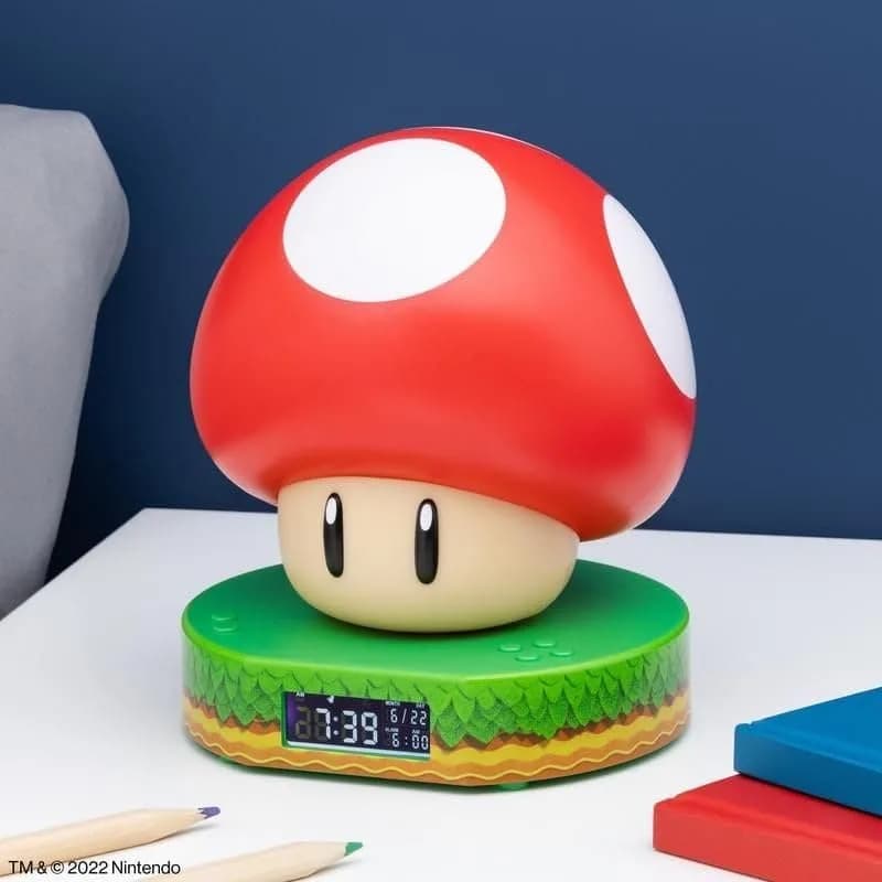 Paladone Super Mario Bros Mushroom Digital Alarm Clock with Night Light & Sounds, 13.7 cm thumbnail 3
