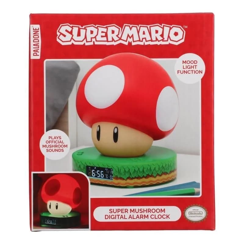 Paladone Super Mario Bros Mushroom Digital Alarm Clock with Night Light & Sounds, 13.7 cm thumbnail 6