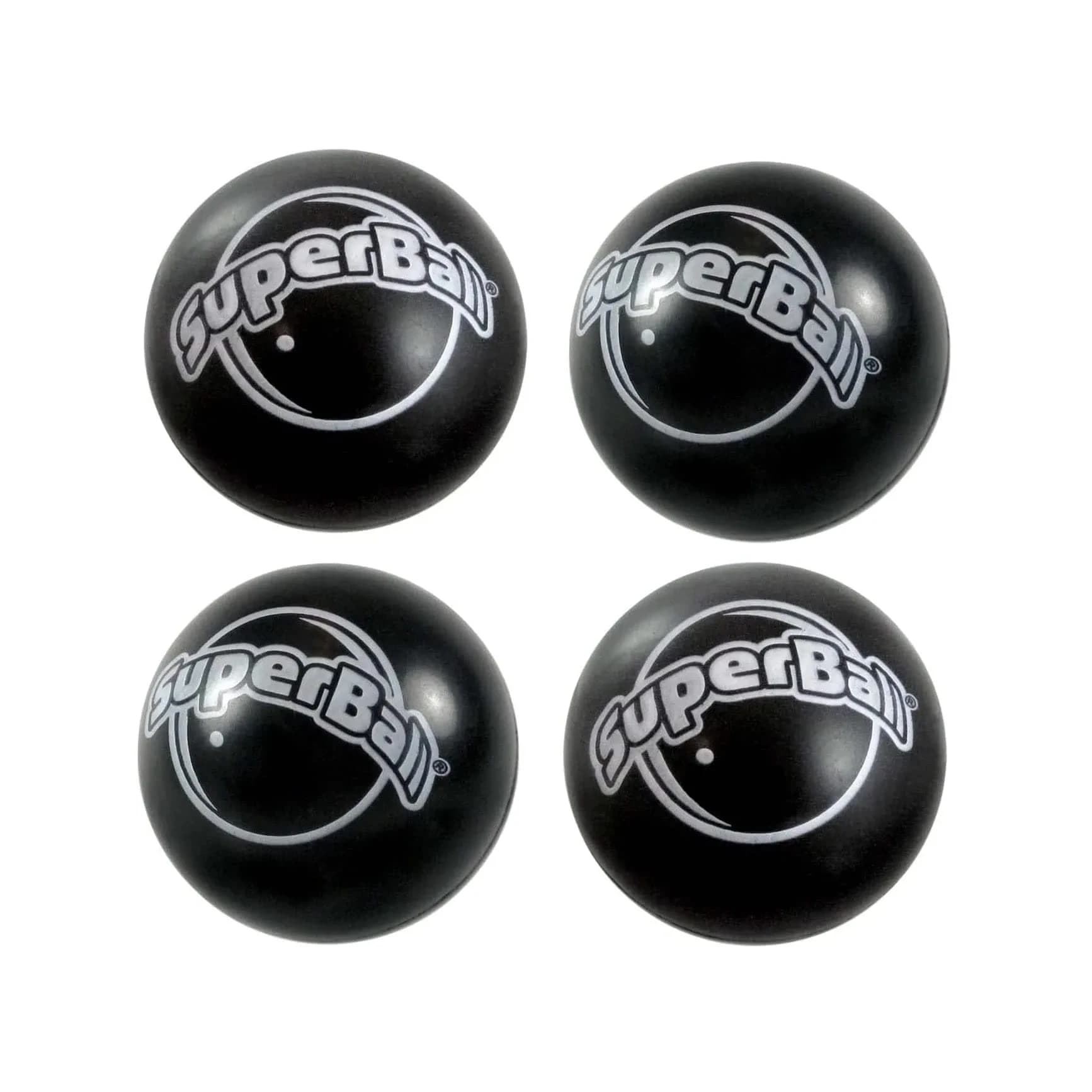 Wham-O Original Superball with Zectron (6 Pack Bundle) | Classic American Toy for Outdoor Fun — Black