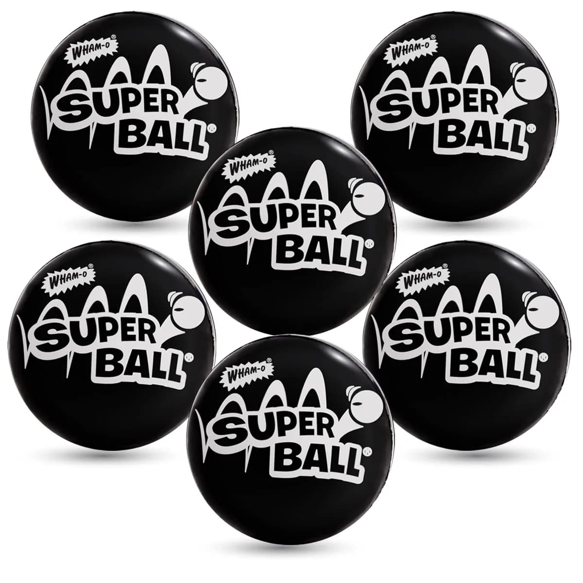 Wham-O Original Superball with Zectron (6 Pack Bundle) | Classic American Toy for Outdoor Fun