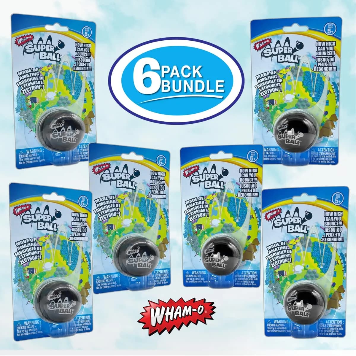 Wham-O Original Superball with Zectron (6 Pack Bundle) | Classic American Toy for Outdoor Fun - view 8