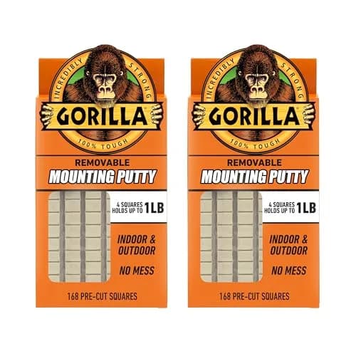 Gorilla Mounting Putty Natural Tan 2-Pack | Holds 2 lbs. Removable Adhesive thumbnail 1