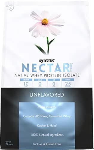 Syntrax Nectar Medical, Pure Whey Isolate Protein Powder, Unflavored, 2 lb | Native whey, lactose & gluten free, 10g protein thumbnail 1