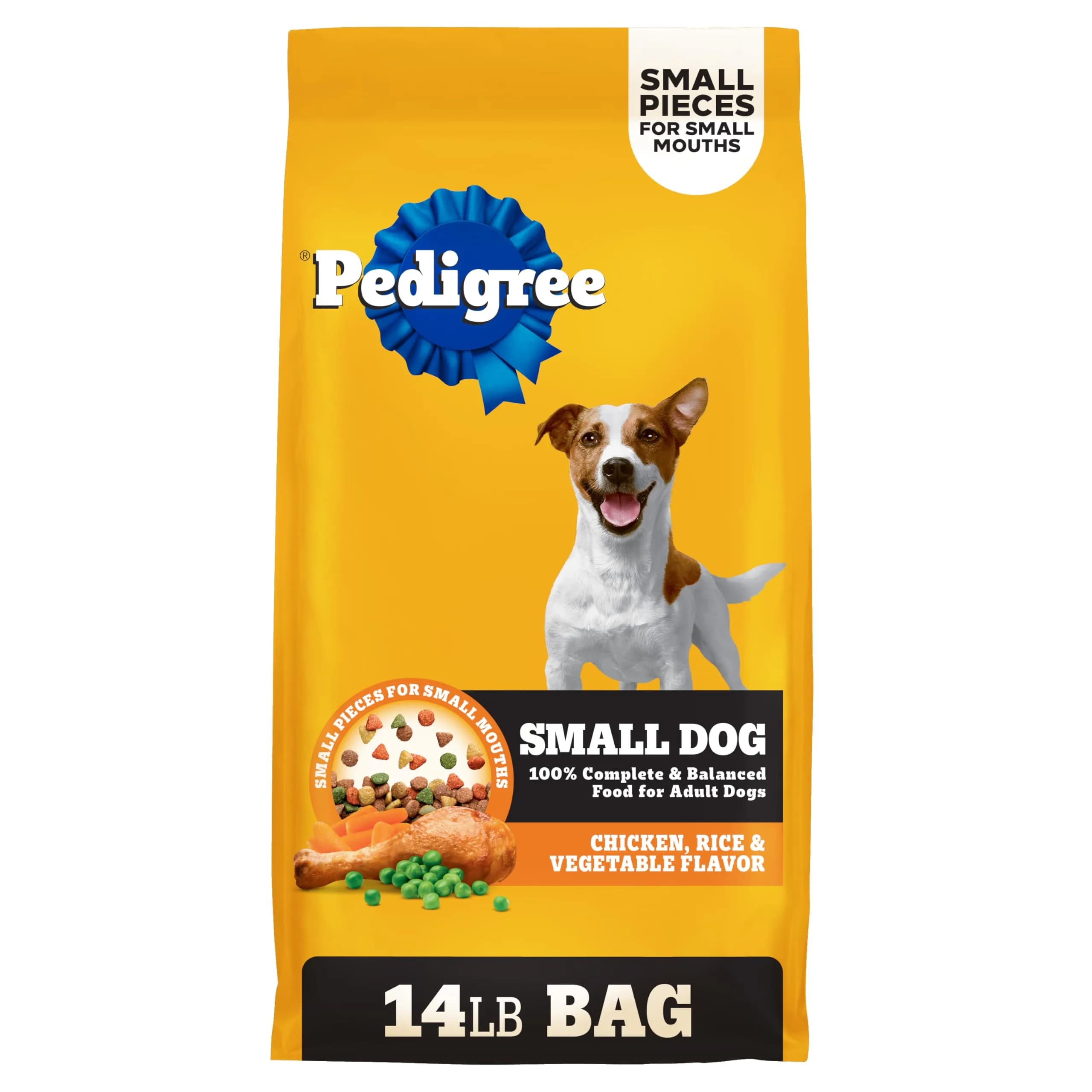 Pedigree Small Dogs Dry Dog Food Roasted Chicken & Vegetable 14 lb | Supports Daily Vitality & Digestion — Chicken & Vegetable