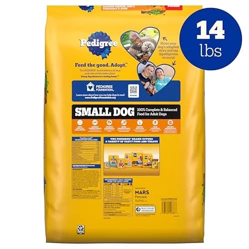 Pedigree Small Dogs Dry Dog Food Roasted Chicken & Vegetable 14 lb | Supports Daily Vitality & Digestion thumbnail 8