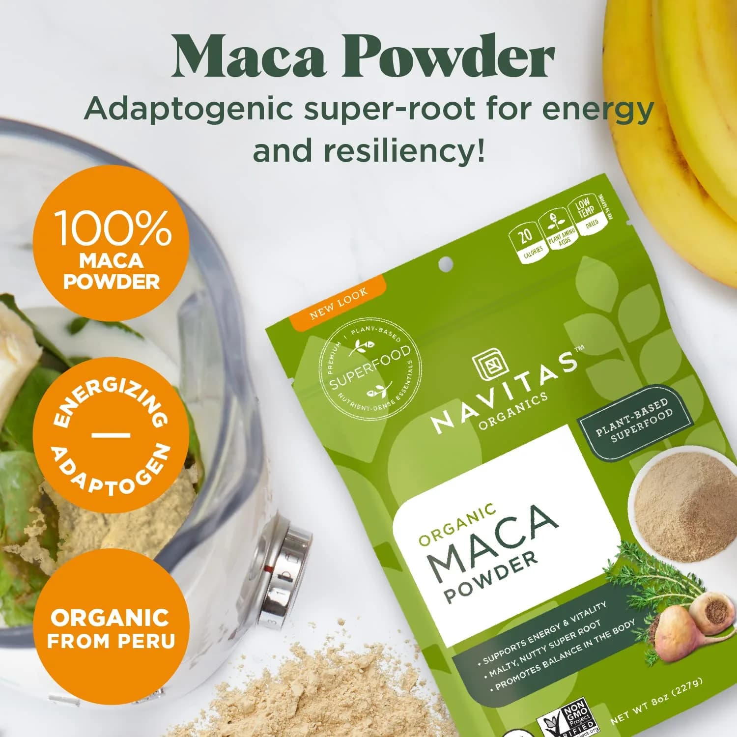 Navitas Organics Gelatinized Maca Powder | 454g (16oz) 2-Pack | USDA Organic, Vegan, Gluten-Free Energy & Balance - view 6