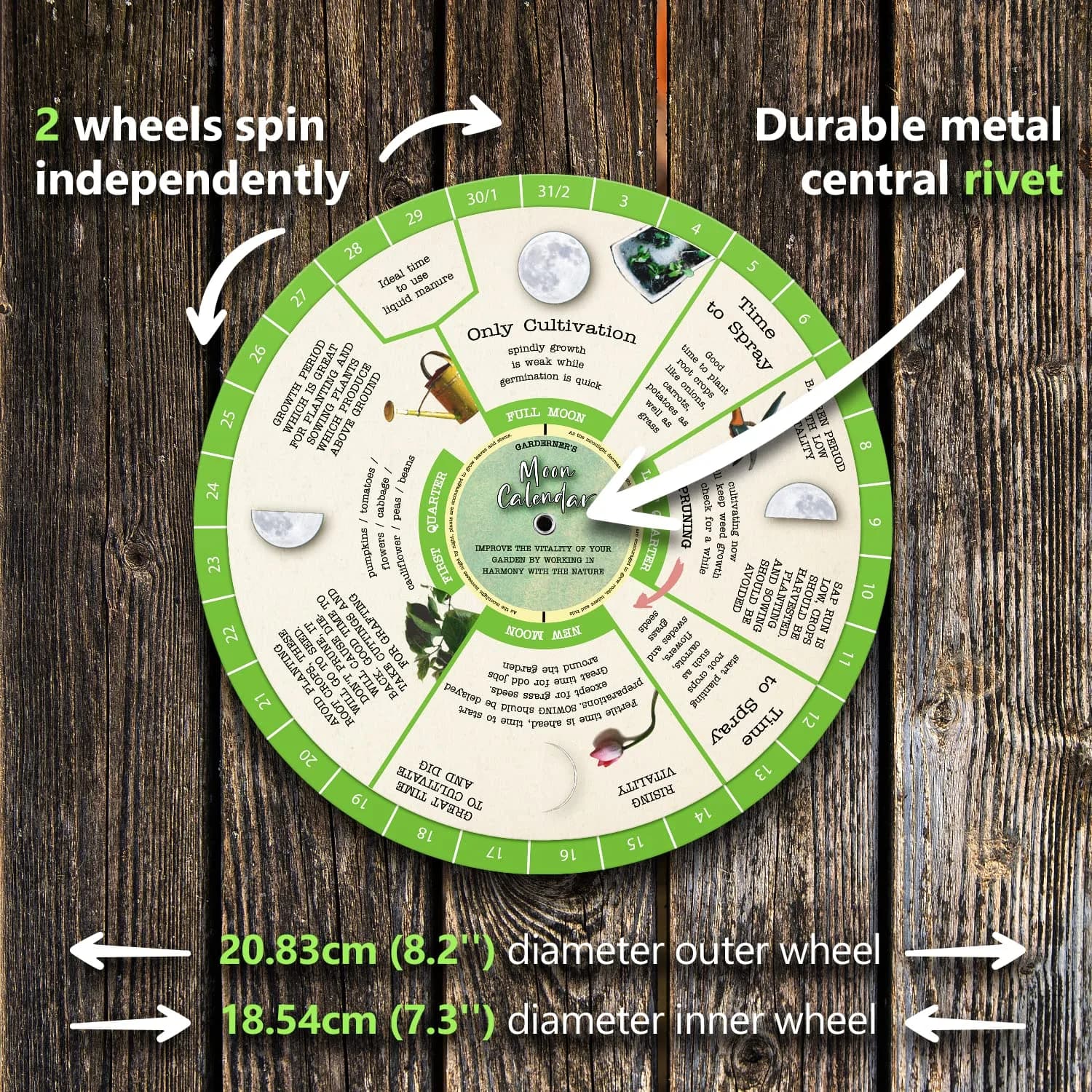 CraftSaints Perpetual Gardening Moon Calendar | Biodynamic Calendar, Companion Planting Chart, Garden Planner - view 3