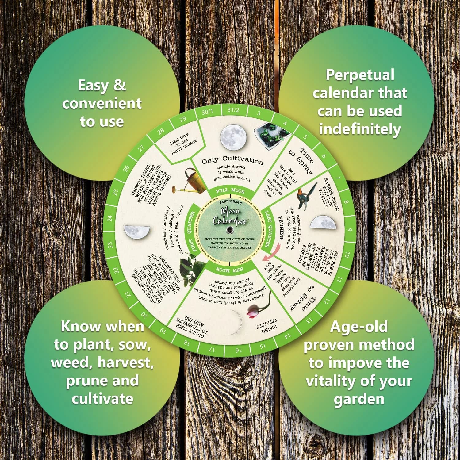 CraftSaints Perpetual Gardening Moon Calendar | Biodynamic Calendar, Companion Planting Chart, Garden Planner - view 4