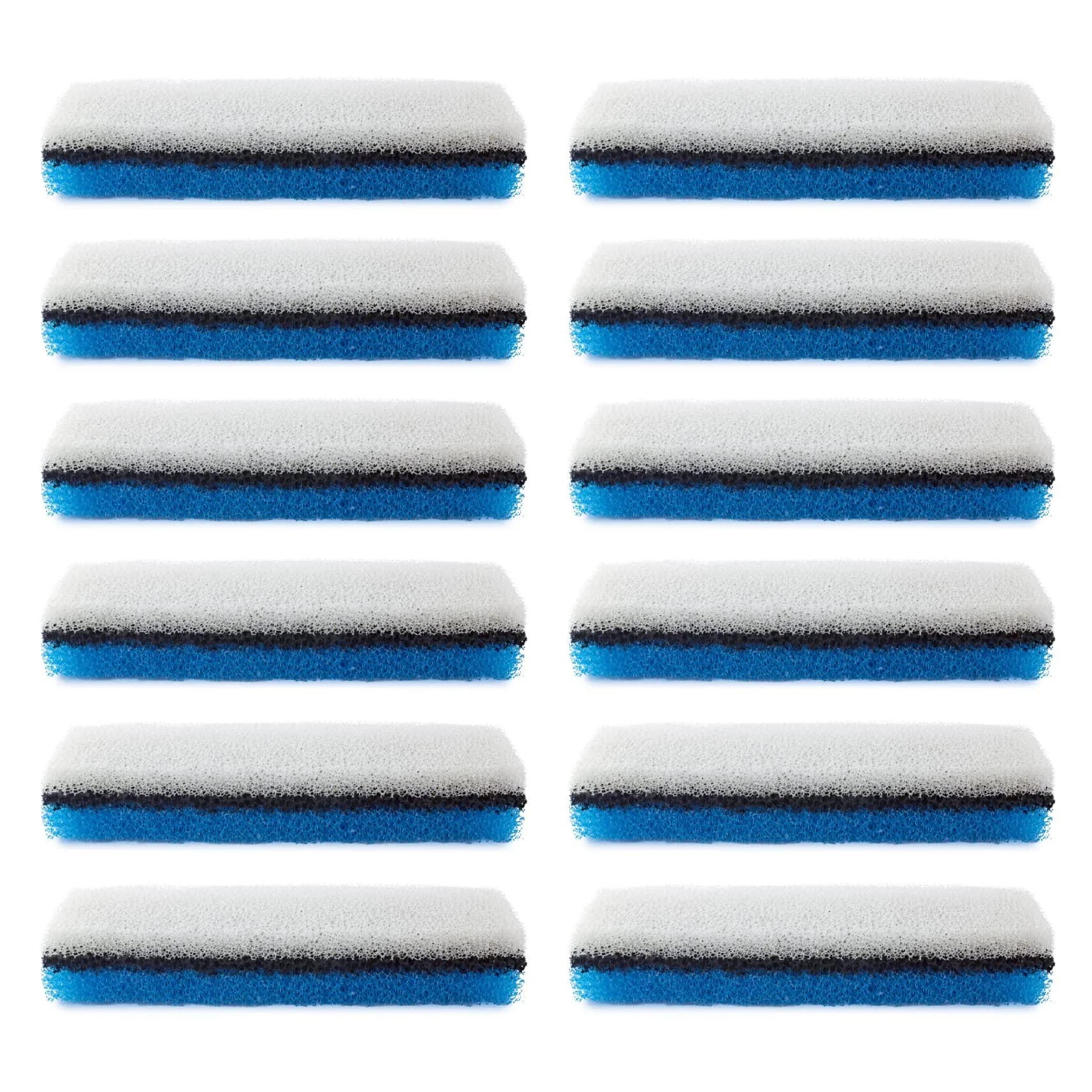 PET STANDARD Filters for NPET WF020 Fountain | 12-Pack Replacement Filters for Cats — white, black, blue