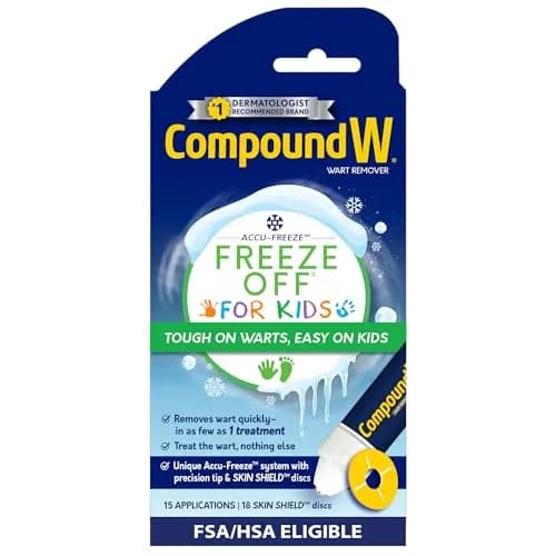 Compound W Freeze Off Wart Remover for Kids, 15 Applications | Cryo Treatment for Common & Plantar Warts thumbnail 1