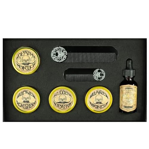 THE VINTAGE GROOMING CO. Gold Standard Mustache Kit - 4 x 1 oz Wax, 2 Combs, 1 Remover Oil | Strong Hold for Unruly Mustaches thumbnail 1