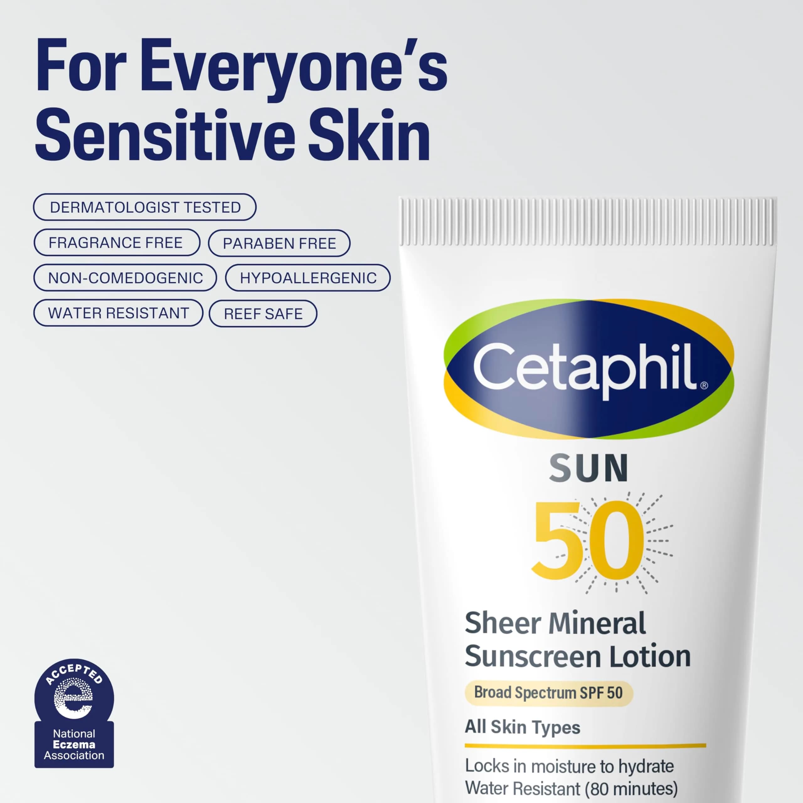 Cetaphil Sheer Mineral Sunscreen Lotion SPF 50 89ml (3 Fl Oz) | Dermatologist Recommended for Sensitive Skin - view 6