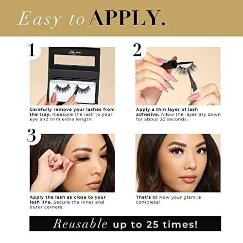 Lilly Lashes Premium Synthetic Lashes LA | Natural Look, Reusable Up to 10 Wears, 15mm thumbnail 4