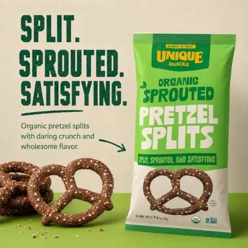 Unique Snacks Sprouted Splits Pretzels, Salted, 8 Oz | Certified Kosher & Non-GMO thumbnail 2