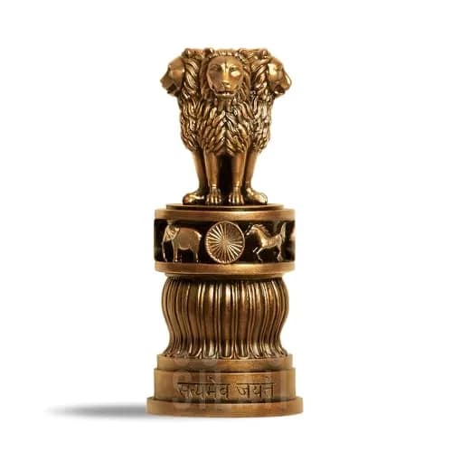 SILAII Ashoka Pillar Sculpture - Antique Bronze & Gold - 5" (Antique Bronze) | Religious Home Decor Accent thumbnail 1