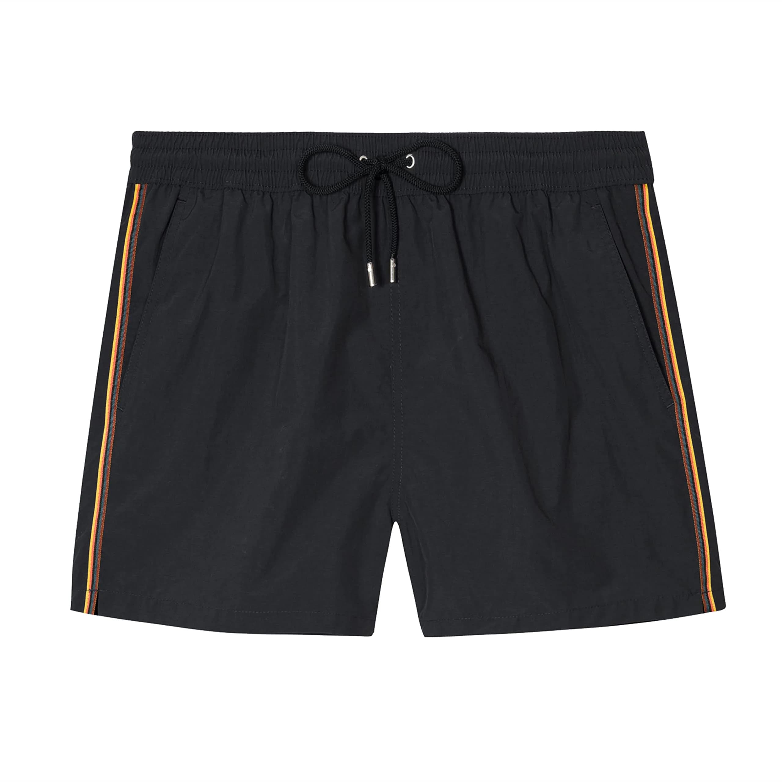 Paul Smith Signature Stripe Swim Trunks, Red, Medium | Lightweight, Recycled Polyester, Mid Rise — Black / X-Large
