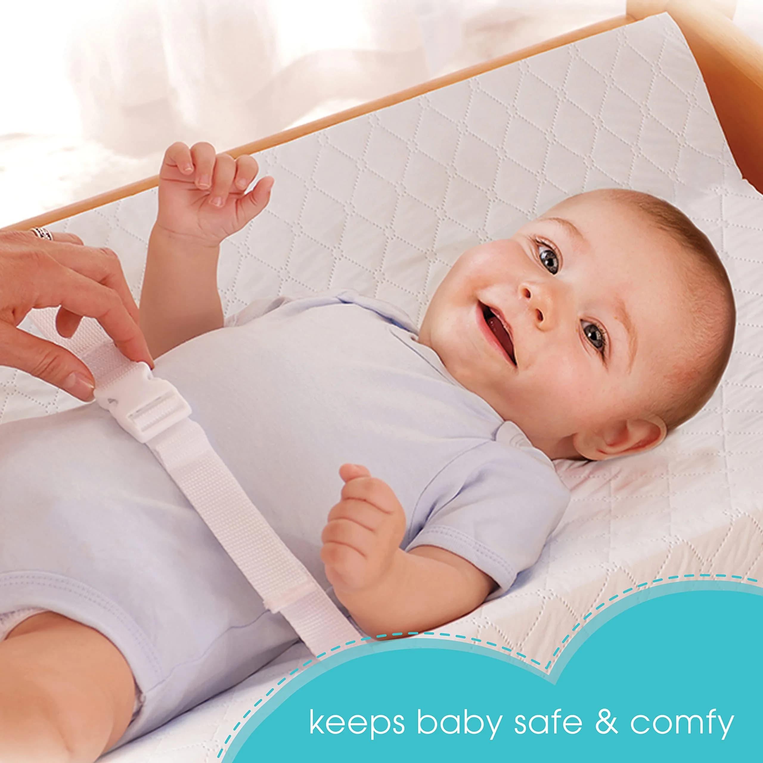 Ingenuity Contoured Changing Pad with Liner & Safety Strap | 82 cm x 41 cm (32" x 16") - view 7