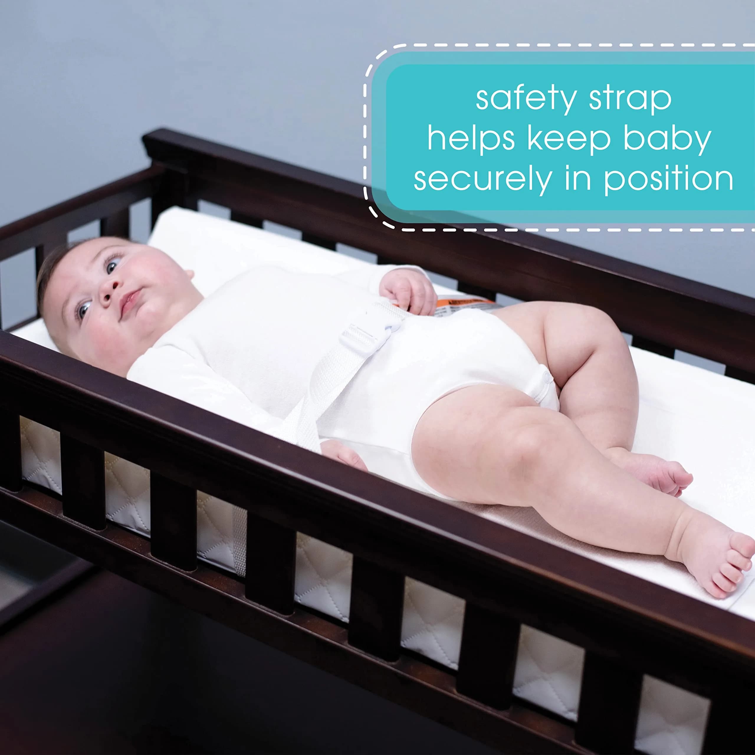 Ingenuity Contoured Changing Pad with Liner & Safety Strap | 82 cm x 41 cm (32" x 16") - view 2