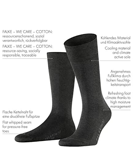 FALKE Men's Cool 24/7 Crew Socks - 8-9 (25ml/0.85 Fl Oz) | Breathable Organic Cotton for Work & Leisure thumbnail 3