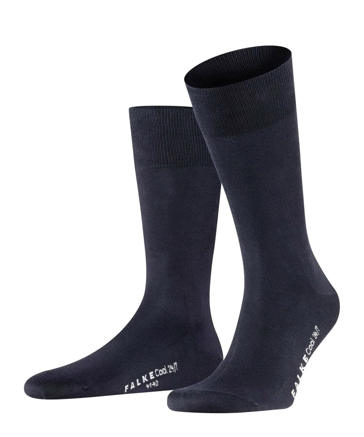 FALKE Men's Cool 24/7 Crew Socks Dark Navy Blue 41-42 (EU 8-9 US) | Breathable Organic Cotton Business Socks — Blue (Dark Navy 6375)