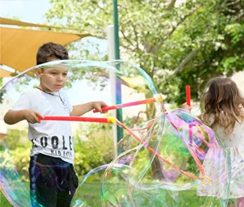 Atlasonix Giant Bubble Wand Set with 2 Gallons Bubble Solution Powder | Non-Toxic & Easy to Use for Kids Ages 3+ thumbnail 9