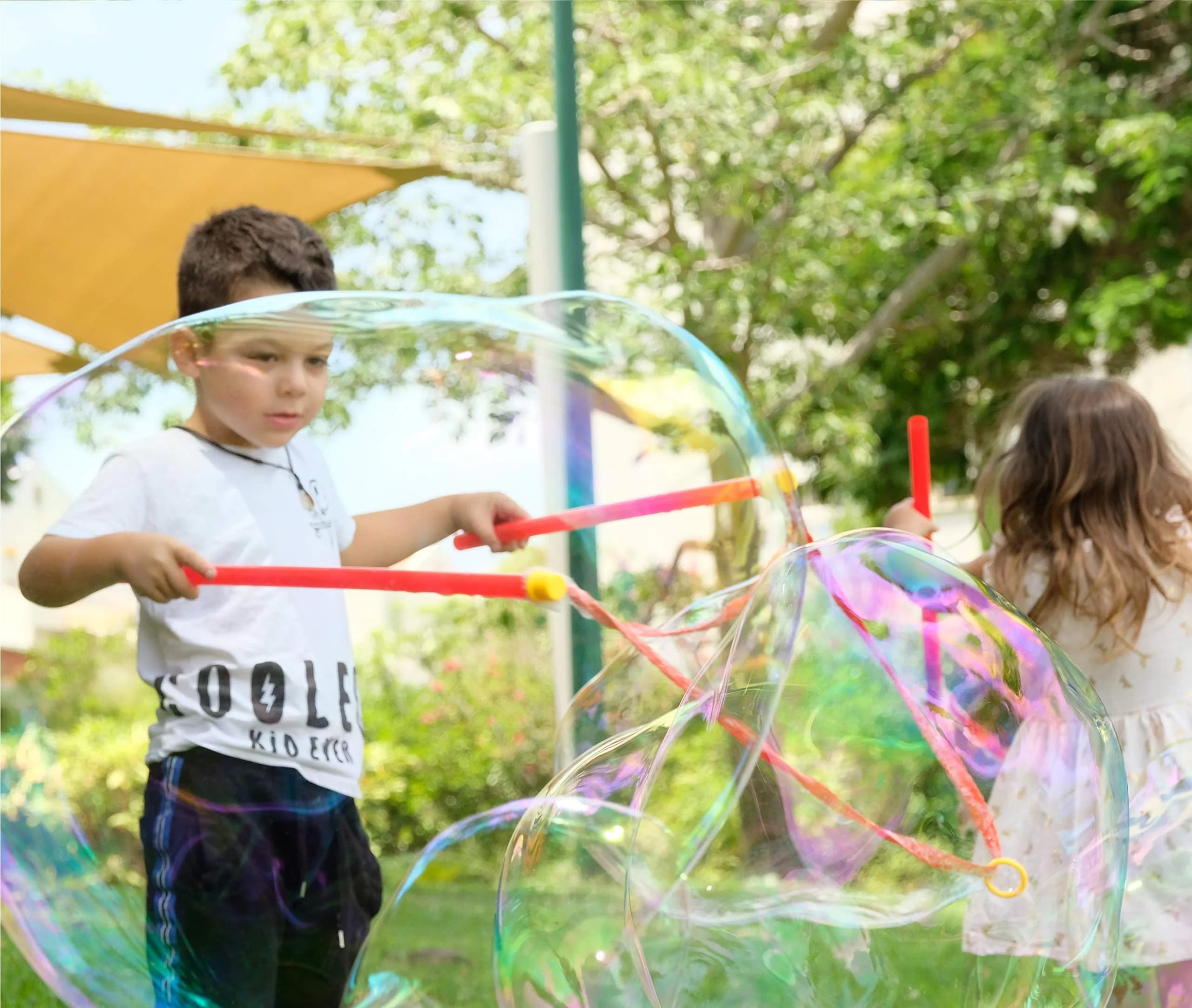 Atlasonix Giant Bubble Wand Set with 2 Gallons Bubble Solution Powder | Non-Toxic & Easy to Use for Kids Ages 3+ - view 9