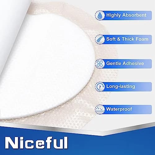 Niceful Sacral Silicone Foam Dressing 9"x9" (22.86cm x 22.86cm) 5 PCS | Moist Healing for Bed Sores thumbnail 3