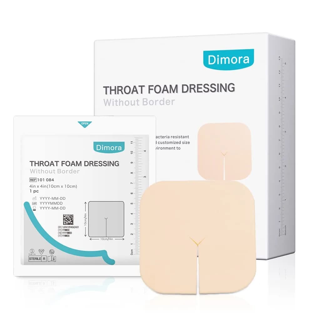 Dimora Silicone Foam Dressing Without Border 4"x 4" | Highly Absorbent Wound Bandage for Moderate Exuding Wounds — 4“x4"