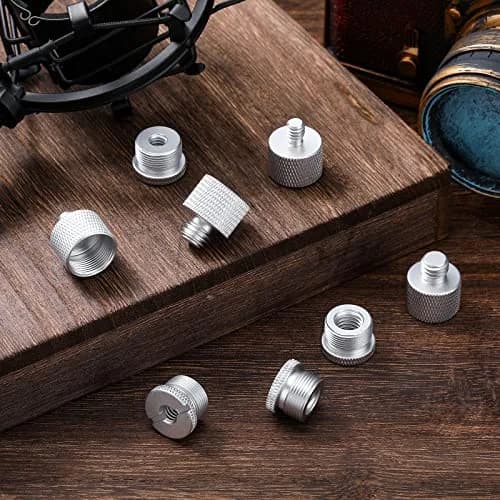 Moxweyeni 8 Pcs Mic Stand Adapter Set | 5/8" to 3/8" & 1/4" Thread Converters thumbnail 7