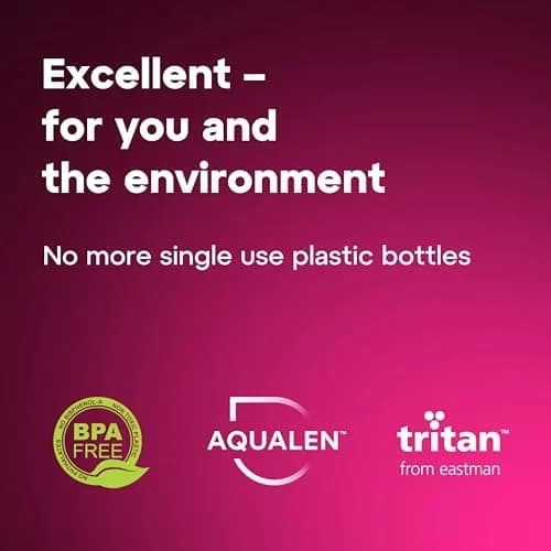AQUAPHOR City Water Filter Bottle 17 oz | Reusable & Portable Filtered Water Bottle | BPA-Free | Pink thumbnail 7