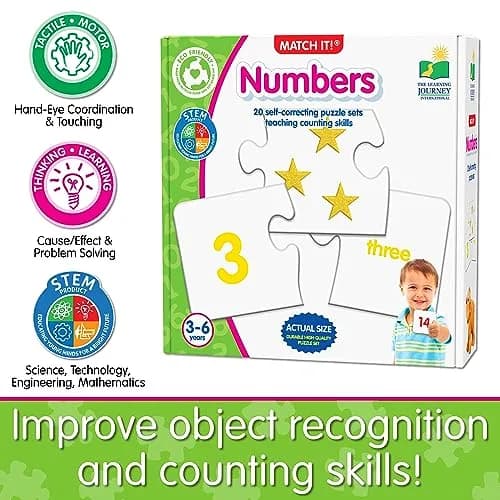 The Learning Journey Match It! Numbers Self-Correcting Counting Puzzles 60 Pieces | Educational Toy for Ages 3+ thumbnail 5