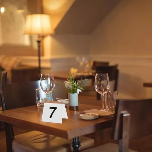 Tapix Restaurant Table Numbers 1-25 White | Durable Plastic Tent Markers for Events thumbnail 6