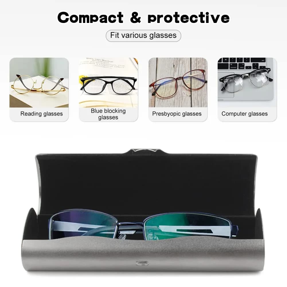 EZESO ESSENTIAL SKINCARE 2 PCS Aluminum Eyeglass Case Set | Hard Shell, Lightweight, Universal Fit - view 5