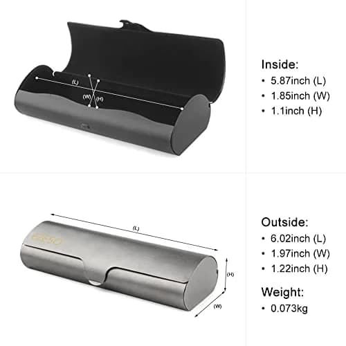 EZESO ESSENTIAL SKINCARE 2 PCS Aluminum Eyeglass Case Set | Hard Shell, Lightweight, Universal Fit thumbnail 2