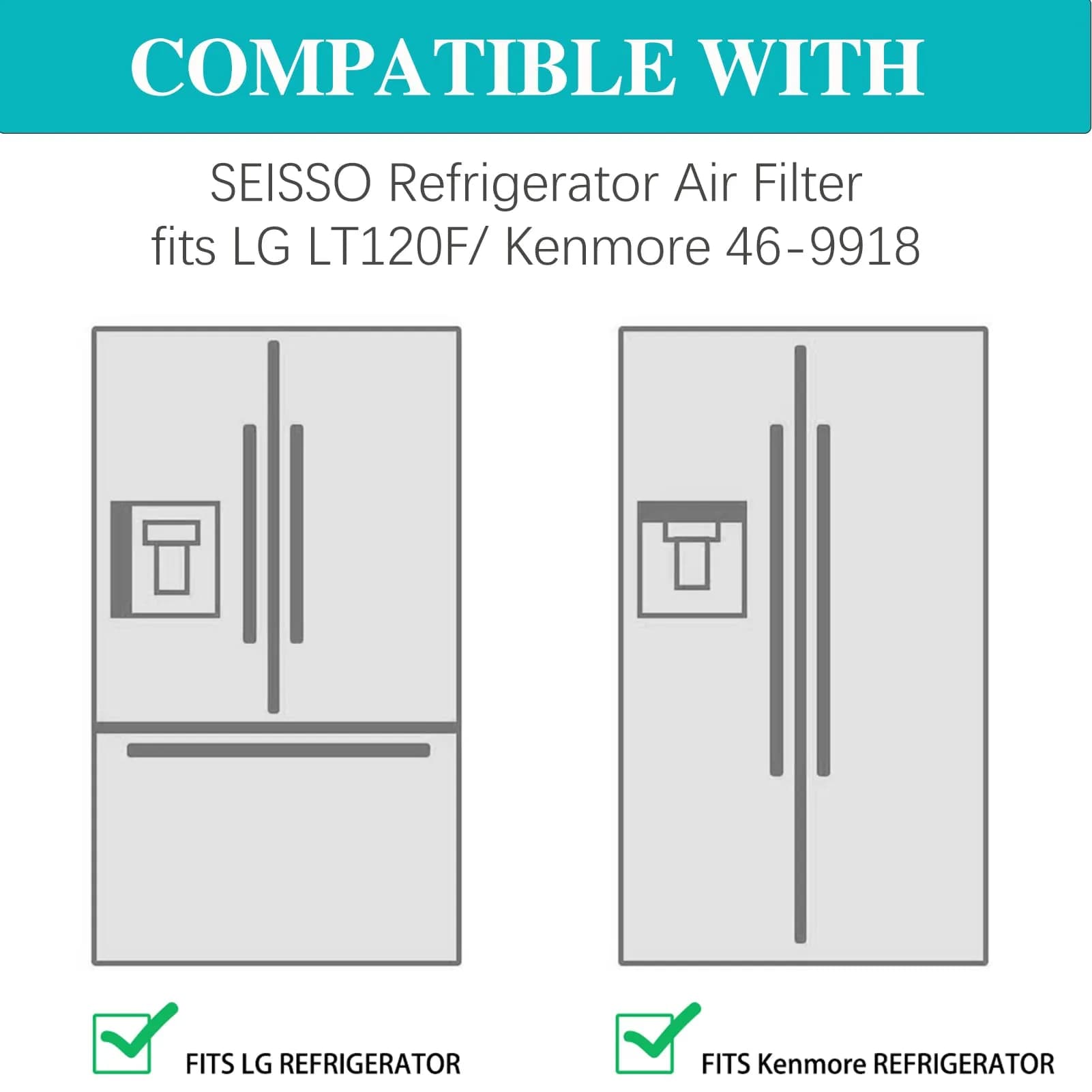 SEISSO LT120F Refrigerator Air Filter 6 Packs (8.1cm x 8.1cm x 0.86cm) | Activated Carbon Odor Absorber - view 5