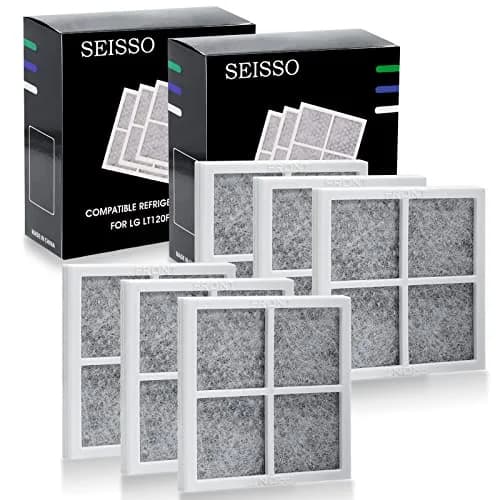 SEISSO LT120F Refrigerator Air Filter 6 Packs (8.1cm x 8.1cm x 0.86cm) | Activated Carbon Odor Absorber thumbnail 1