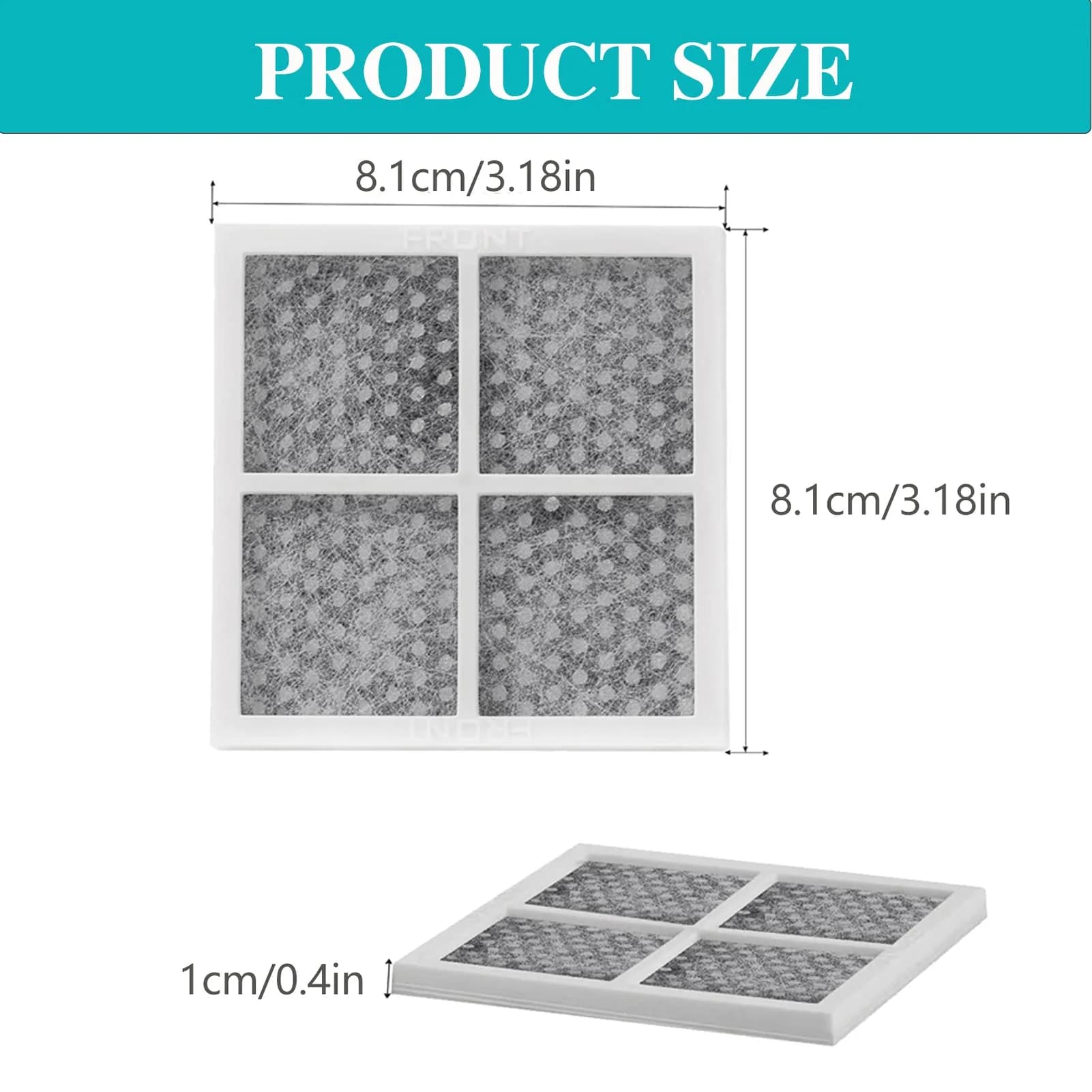 SEISSO LT120F Refrigerator Air Filter 6 Packs (8.1cm x 8.1cm x 0.86cm) | Activated Carbon Odor Absorber - view 8
